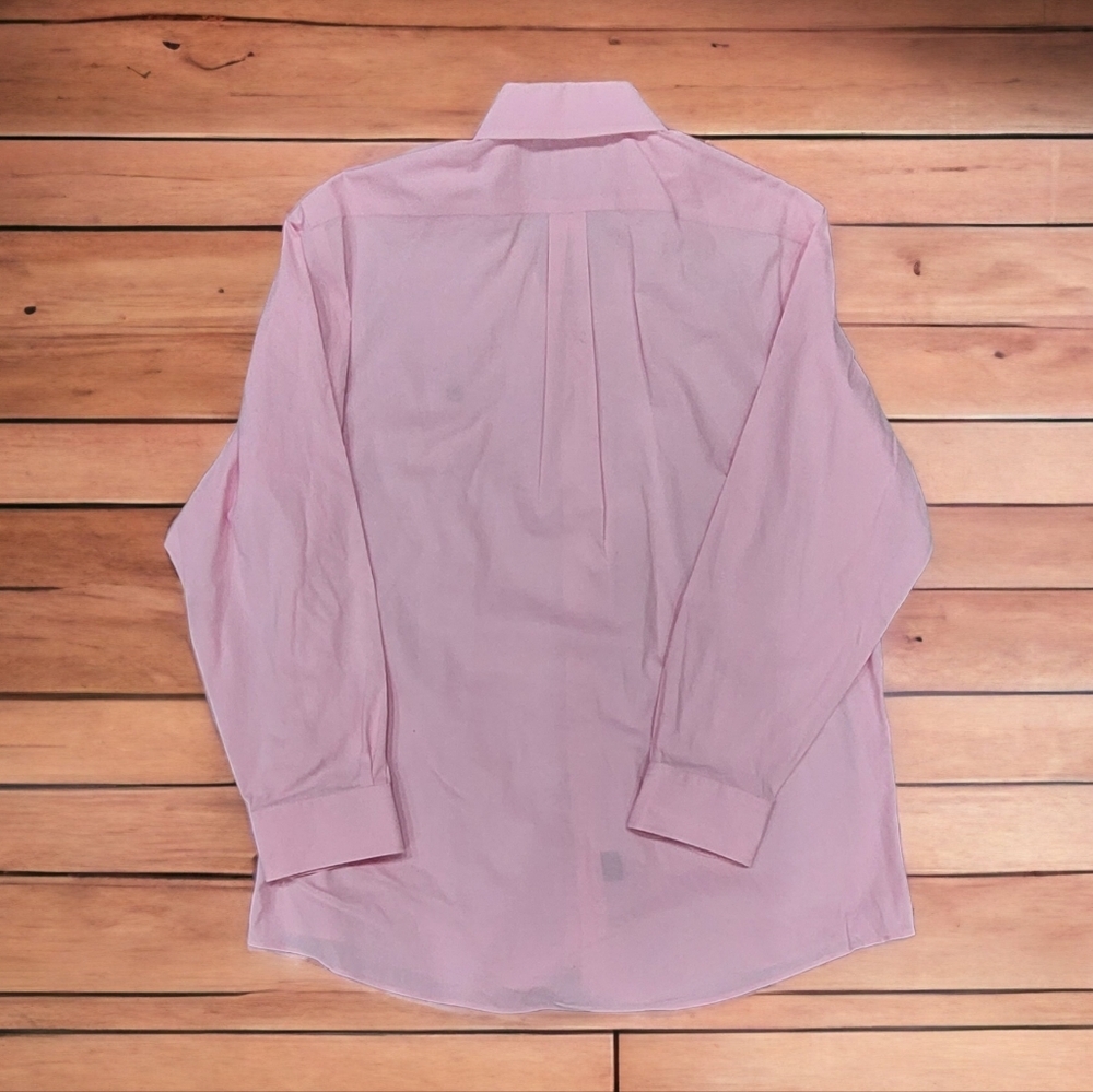 Lauren Ralph Lauren Slim Fit Pink Button Up Men's Shirt Sz 17.5 Long Sleeve - Picture 2 of 12